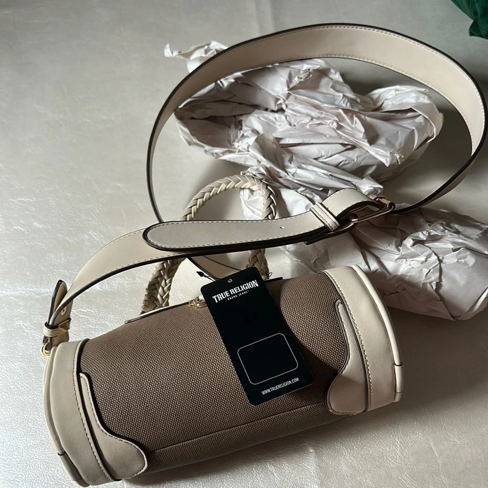 True Religion Beige and Cream Women's Bag